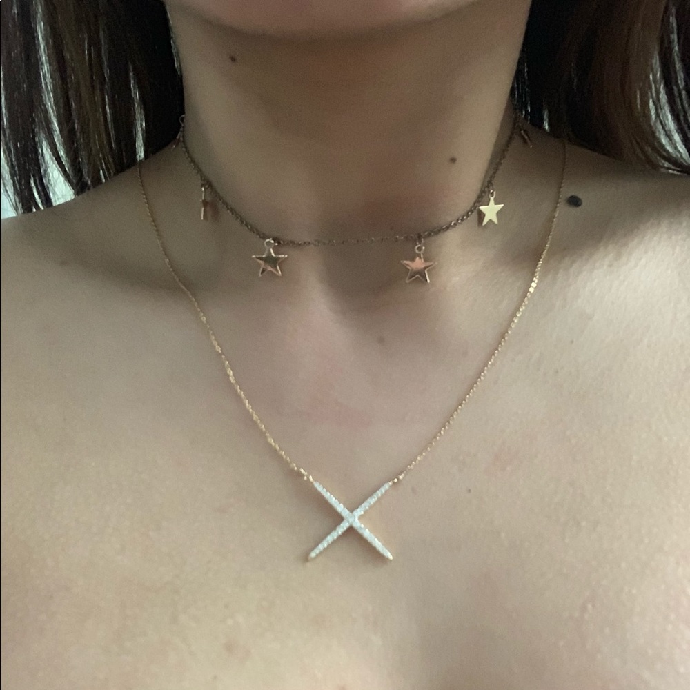 X Cross Shaped Dainty & Delicate Necklace
